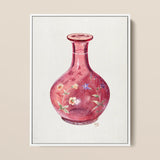 Hand Painted Carafe - Ralph Atkinson Art Print / Canvas Delicate Pink Glass Vase Intricate Floral Patterns Subtle Hand-painted, Atkinson’s