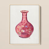 Hand Painted Carafe - Ralph Atkinson Art Print / Canvas Translucent Crimson Glass Vase Adorned Delicate Floral Patterns Hand-painted Carafe