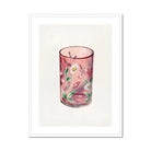 Hand Painted Glass - Ralph Atkinson Art Print, Pink Glass Tumbler Decorated Floral Designs