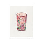 Hand Painted Glass - Ralph Atkinson Art Print, Pink Glass Tumbler Floral Decorative Pattern