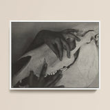 Hands and Horse Skull - Alfred Stieglitz Art Print / Canvas Black-and-white Framed Artwork Hand Gently Animal Skull Alfred Stieglitz’s