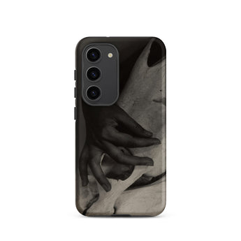 Hands and Horse Skull - Alfred Stieglitz Phone Case Samsung Galaxy S23 / Matte Black Phone Case Monochrome Artwork Hands Gently Sculpted