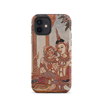 Hanuman & Maiden - Custodia per iPhone del Ramayana thailandese, 12 / Opaca, Custodie per telefoni cellulari, Toby Leon