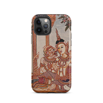 Hanuman & Maiden - Custodia per iPhone del Ramayana thailandese, 12 Pro / Opaca, Custodie per telefoni cellulari, Toby Leon