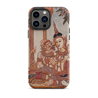 Hanuman & Maiden - Custodia per iPhone del Ramayana thailandese, 13 Pro Max / Opaca, Custodie per telefoni cellulari, Toby Leon
