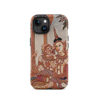 Hanuman & Maiden - Custodia per iPhone del Ramayana thailandese, 15 / Opaca, Custodie per telefoni cellulari, Toby Leon