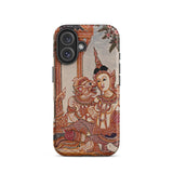 Hanuman & Maiden - Custodia per iPhone del Ramayana thailandese, 16 / Opaca, Custodie per telefoni cellulari, Toby Leon