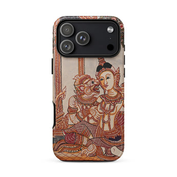 Hanuman & Maiden - Custodia per iPhone del Ramayana thailandese, 17 Pro Max / Opaca, Custodie per telefoni cellulari, Toby Leon