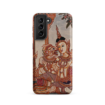 Hanuman & Maiden - Thai Ramayana Phone Case, Samsung Galaxy S21 / Matte, Mobile Cases, Toby Leon
