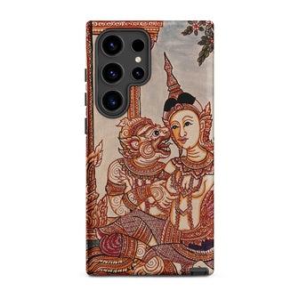 Hanuman & Maiden - Thai Ramayana Phone Case, Samsung Galaxy S24 Ultra / Matte, Mobile Cases, Toby Leon