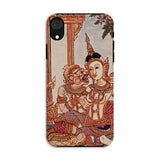 Hanuman & Maiden - Custodia per iPhone del Ramayana thailandese, Xr / Opaca, Custodie per telefoni cellulari, Toby Leon