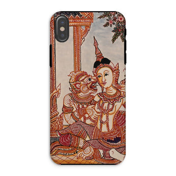 Hanuman & Maiden - Custodia per iPhone del Ramayana thailandese, Xs / Opaca, Custodie per telefoni cellulari, Toby Leon