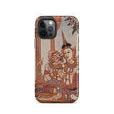 Hanuman & Maiden - Thai Ramayana Phone Case Iphone 12 Pro / Matte Phone Case Thai Art Ramayana Iphone Case, Twilight Realm Caught,
