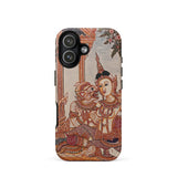 Hanuman & Maiden - Thai Ramayana Phone Case Iphone 17 / Matte Iphone 12 Case Traditional Thai Art Design Intricate Ramayana Case, Twilight