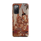 Hanuman & Maiden - Thai Ramayana Phone Case Samsung Galaxy S20 Fe / Matte Phone Case Intricate Traditional Thai-style Illustration Woman