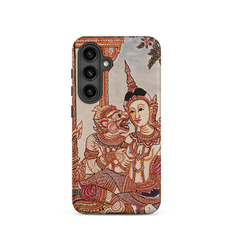 Hanuman & Maiden - Thai Ramayana Phone Case Samsung Galaxy S24 / Matte Phone Case Intricate Traditional Thai-style Illustration Deity