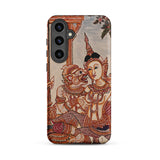 Hanuman & Maiden - Thai Ramayana Phone Case Samsung Galaxy S24 Plus / Matte Phone Case Intricate Traditional Thai-style Illustration Woman