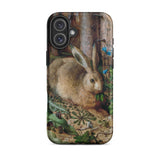 A Hare in the Forest - Hans Hoffman Phone Case Iphone 16 Plus / Matte Painted Rabbit Scene, Luminous Eye Catching, Crouches Low Mobile Cases