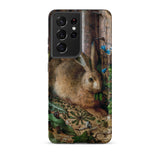 A Hare in the Forest - Hans Hoffman Phone Case Samsung Galaxy S21 Ultra / Matte Detailed Vintage-style Illustration Brown Rabbit Nestled