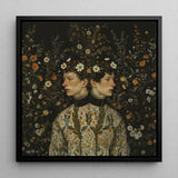 Harold & Claude - Netherlandish Gay Twins Art Print / Canvas Black-framed Square Two Figures Floral Attire, Prints