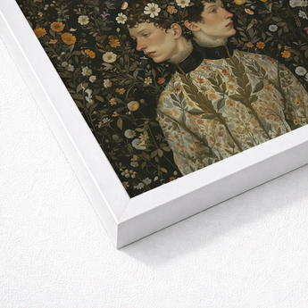 Harold & Claude - Netherlandish Gay Twins Art Print / Canvas Framed Two Figures Period Attire Surrounded, Prints