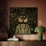 Harold & Claude - Netherlandish Gay Twins Art Print / Canvas Framed Artwork Two Figures Adorned Floral Crowns Set, Prints