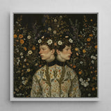 Harold & Claude - Netherlandish Gay Twins Art Print / Canvas Framed Artwork Two Figures Floral Patterned Garment Surrounded, Prints