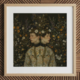 Harold & Claude - Netherlandish Gay Twins Art Print / Canvas Framed Art Print Dual Portrait Figures Floral Attire Netherlandish Gay Twins,