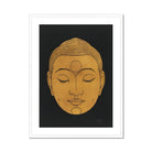 Head of Buddha - Reijer Stolk Graphic Art Print, Golden Buddha Head Closed Eyes Serene Expression