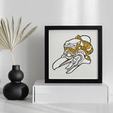 Head of Garuda - Reijer Stolk Graphic Art Print / Canvas Framed Black White Illustration Plague Doctor Mask Gold Stolk’s, Woodcut, Prints