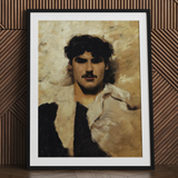 Head of a Male Model - John Singer Sargent Kunstdruck auf Leinwand, 24x32’’ / 61x81cm / Schwarzer Rahmen / Passepartout, Poster, Drucke & visuelle Kunstwerke,