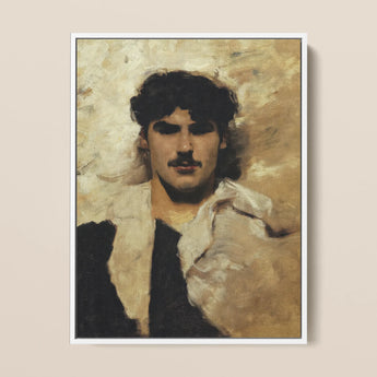 Head of a Male Model - John Singer Sargent Art Print / Canvas, 12x16’’ / 31x41cm / White Frame, Posters Prints & Visual Artwork, Toby Leon