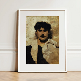 Head of a Male Model - John Singer Sargent Art Print / Canvas, 12x16’’ / 31x41cm / White Frame / Matboard, Posters Prints & Visual Artwork,