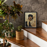 Head of a Male Model - John Singer Sargent Art Print / Canvas Framed Vintage-style Photograph Wooden Stairs Alongside Potted Plants, Gay,