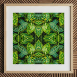 Just the Headlines - Trippy Fractal Leaf Art Print / Canvas, 12x12’’ / 31x31cm / Natural Frame / Matboard, Posters Prints & Visual Artwork,