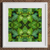 Just the Headlines - Trippy Fractal Leaf Art Print / Canvas, 12x12’’ / 31x31cm / White Frame / Matboard, Posters Prints & Visual Artwork,