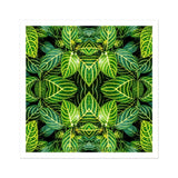 Just the Headlines - Trippy Fractal Leaf Art Print / Canvas Kaleidoscopic Pattern Vibrant Green Tropical Leaves Yellow Trippy Fractal Leaf,