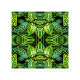 Just the Headlines - Trippy Fractal Leaf Art Print / Canvas Kaleidoscopic Pattern Vibrant Green Tropical Leaves Yellow, Verdant Vortex