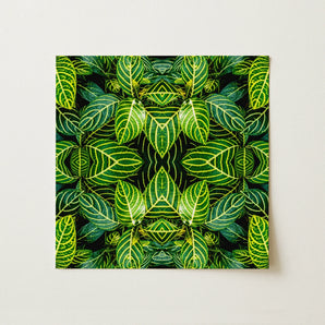 Just the Headlines - Trippy Fractal Leaf Art Print / Canvas, Trippy Fractal Leaf, Kaleidoscopic Leaf Print, Verdant Vortex