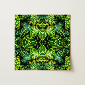 Just the Headlines - Trippy Fractal Leaf Art Print / Canvas, Trippy Fractal Leaf, Kaleidoscopic Leaf Print, Verdant Vortex