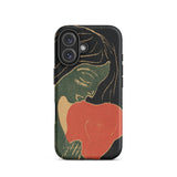 The Heart - Edvard Munch Phone Case Iphone 16 / Matte Black Phone Case Artistic Illustration Woman Green Red Primal Scream Captured, Edvard
