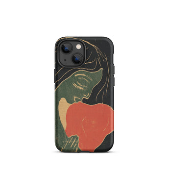 The Heart - Edvard Munch Phone Case Iphone 13 Mini / Matte Black Phone Case Stylized Illustration Woman Green Red Primal Scream Captured,
