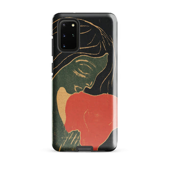 The Heart - Edvard Munch Phone Case Samsung Galaxy S20 Plus / Matte Black Phone Case Stylized Illustration Woman Green Red Primal Scream