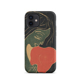 The Heart - Edvard Munch Phone Case Iphone 12 / Matte Black Phone Case Stylized Illustration Woman Green Red Primal Scream Captured, Edvard