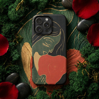 The Heart - Edvard Munch Phone Case Black Phone Case Stylized Illustration Woman Hair Green Primal Scream Captured, Edvard Munch Iphone
