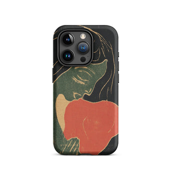 The Heart - Edvard Munch Phone Case Iphone 15 Pro / Matte Black Phone Case Stylized Illustration Woman Long Hair Primal Scream Captured,
