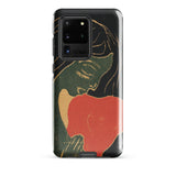 The Heart - Edvard Munch Phone Case Samsung Galaxy S20 Ultra / Matte Black Phone Case Stylized Illustration Woman Red Gold Primal Scream
