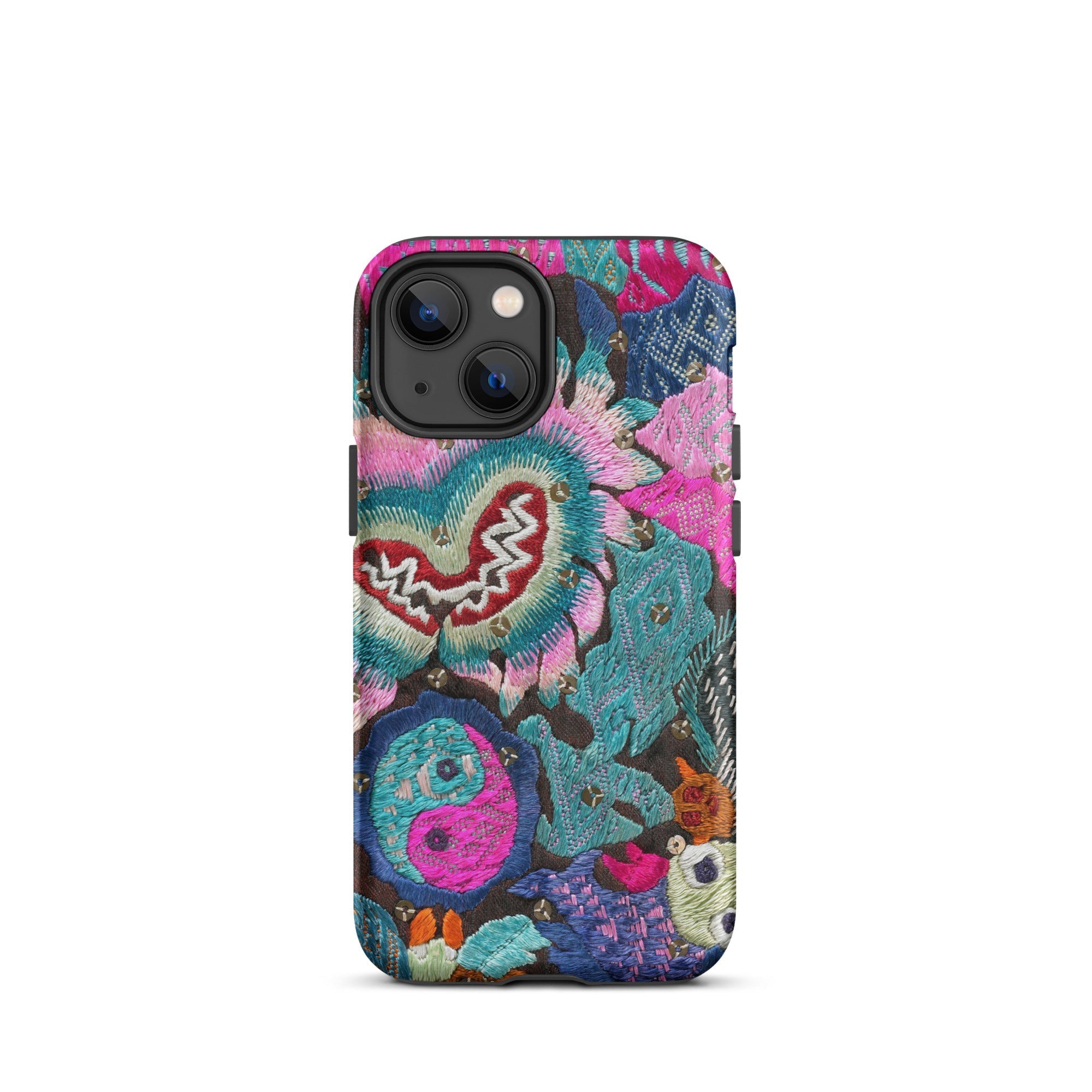 Heart and Soul - Ceremonial Miao Textile Art Iphone Case, 13 Mini / Matte, Embroidered Floral Phone Case