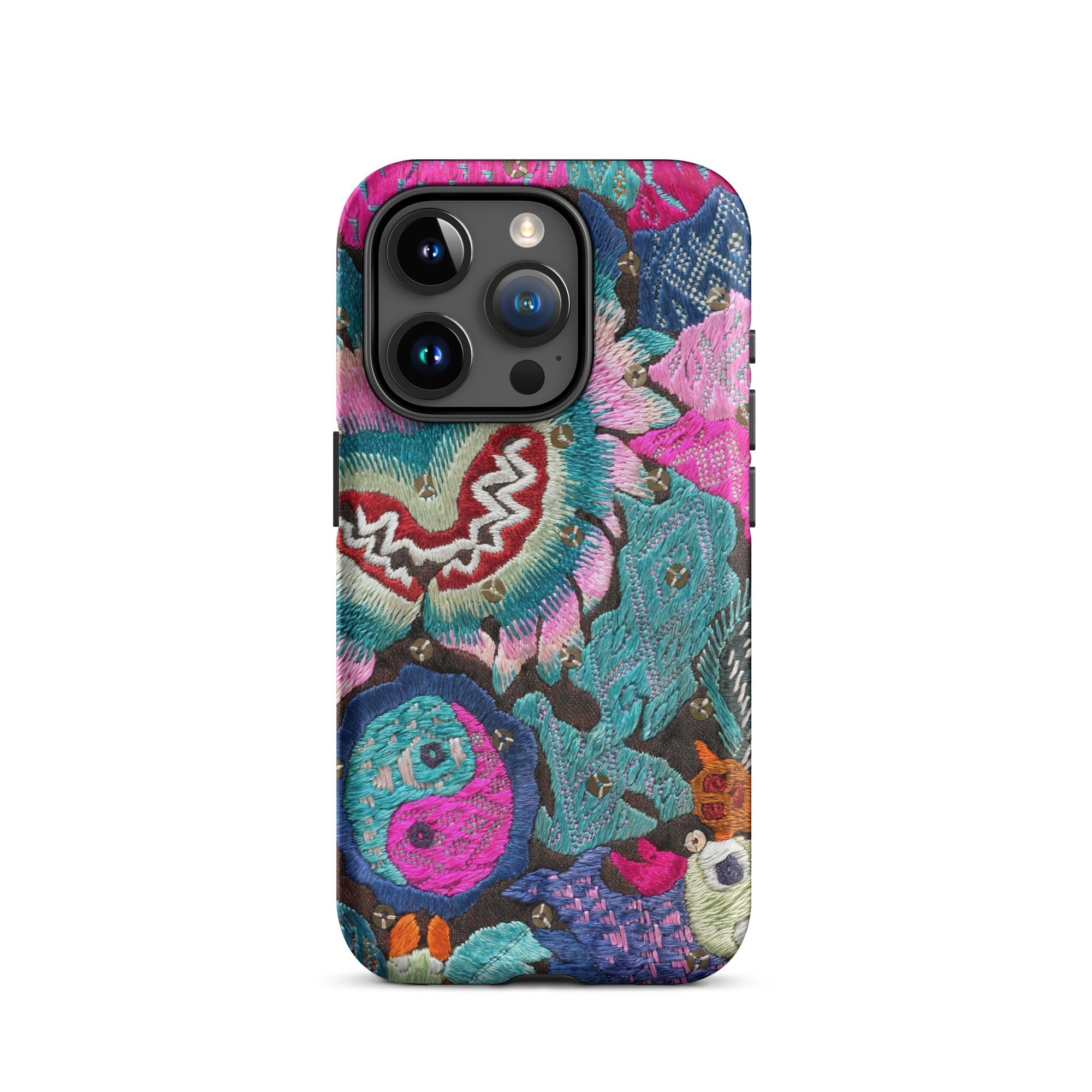 Heart and Soul - Ceremonial Miao Textile Art Iphone Case, 15 Pro / Matte, Floral Embroidered Phone Case