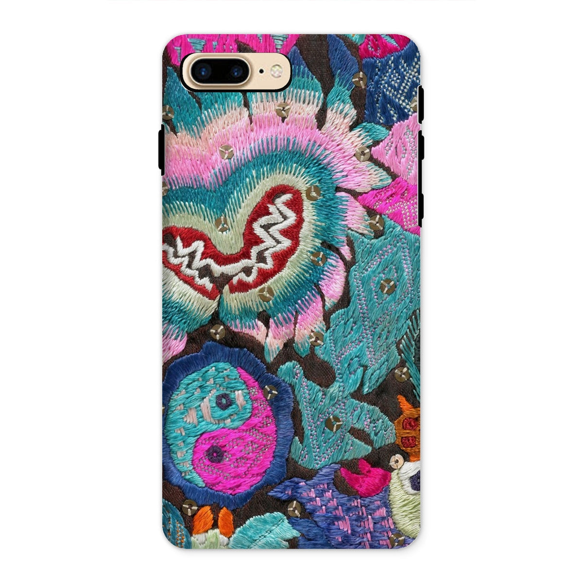 Heart and Soul - Ceremonial Miao Textile Art Iphone Case, 8 Plus / Matte, Embroidered Phone Case